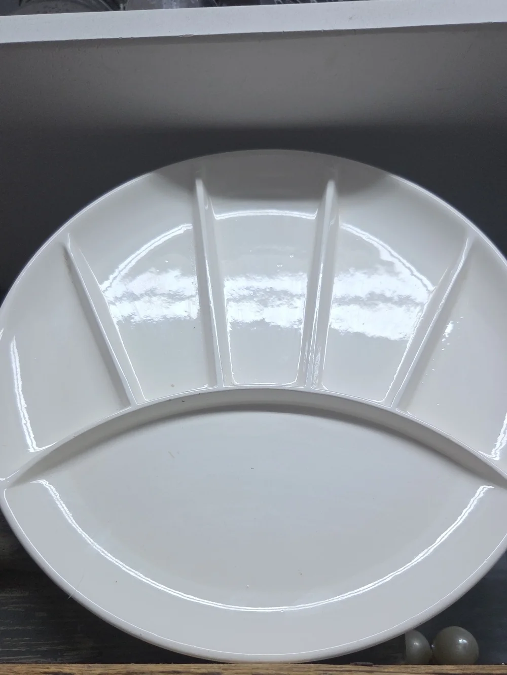 Vintage Mid-Century Ceramic Divided Fondue & Sushi Plate